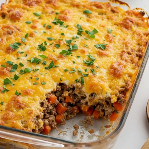 Image of Keto-Friendly Ground Beef Casserole Recipe