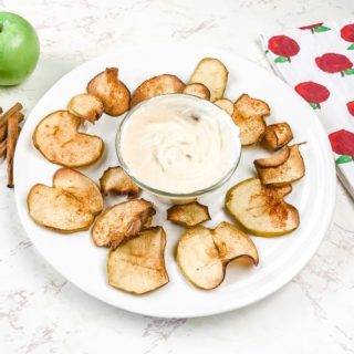 Image of Air Fryer Apple Chips with Peanut Butter Dip