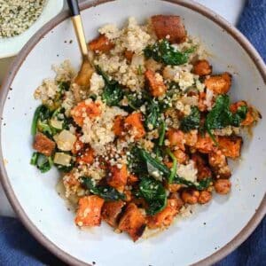 Image of Sweet Potato Quinoa Bowls with Almond Sauce