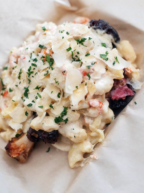 Image of Crawfish Mac and Cheese Stuffed Turkey Leg