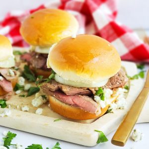 Image of Grilled Steak Sliders with Onions & Blue Cheese
