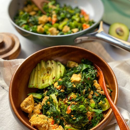 Quick Tofu and Greens Scramble