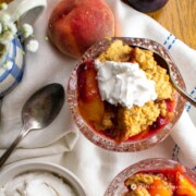 Image of Mouthwatering Peach-Plum Cobbler with Almond-Oat Crust, GF, V