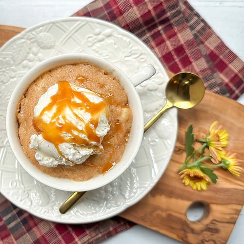3 Minute Apple Mug Cake Recipe