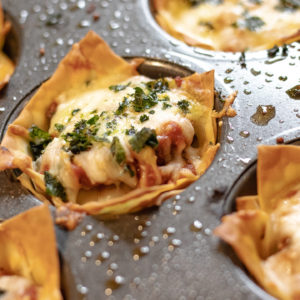 Leftover Meatball Lasagna Cups