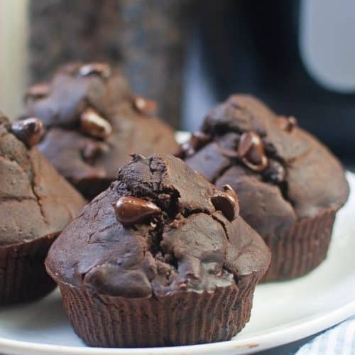 Image of Air fryer chocolate zucchini muffins