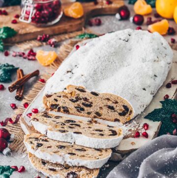 German Christmas Stollen (Vegan Fruit Bread)