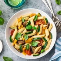 Image of Quick and Healthy Skillet Roasted Vegetable Italian Pasta