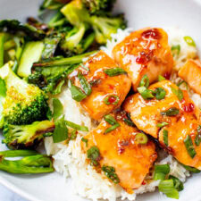 Image of Salmon Bites With Sweet Chili Soy Glaze