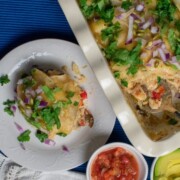 Easy Layered Green-Chili Chicken Enchiladas