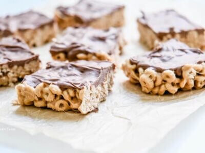 Image of Chocolate Peanut Butter Cheerio Bars