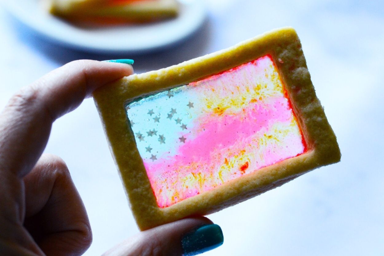 American Flag Stained Glass Cookies