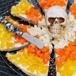 Image of Candy Corn Halloween Veggie Pizza