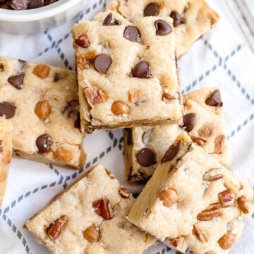 Image of Salted Caramel Chocolate Chip Cookie Bars with Pecans