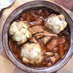 Turkey Goulash with Stuffing Dumplings