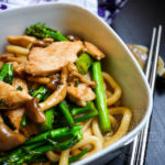 Image of Udon Noodles with Chicken, Broccolini, and Shimeji Mushrooms