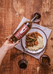 Venison roast in red wine