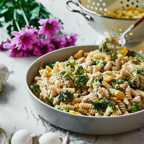 Creamy Tuna Pasta Salad with Broccoli