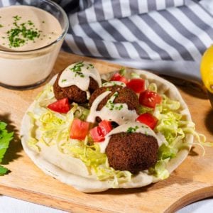 Image of Easy Vegan Falafel Recipe with Tahini Sauce