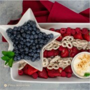 Image of Patriotic Fruit Tray with Spiced Yogurt Dip
