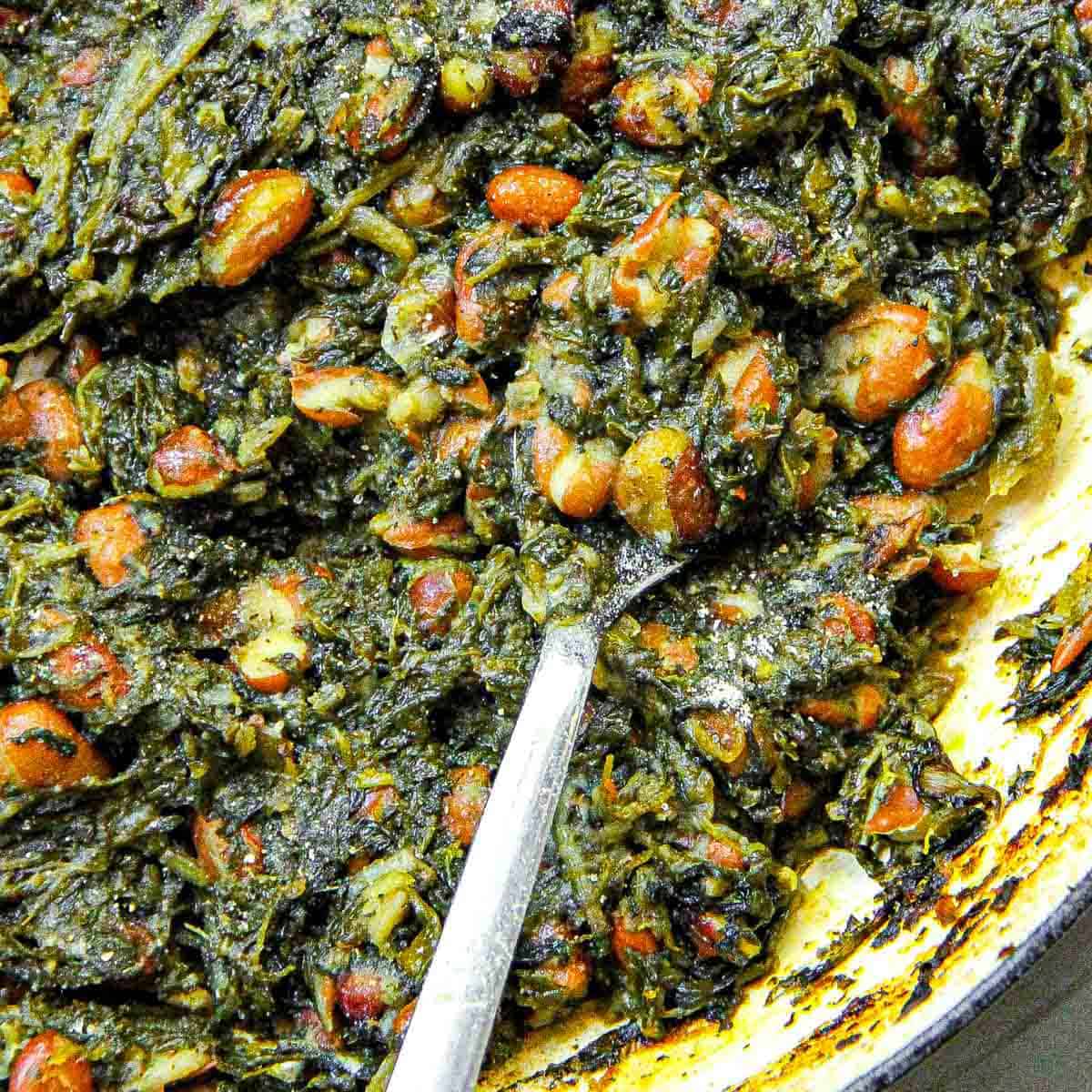 Image of Slow Cooked Buttery Spinach and Beans