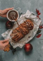 Apple cinnamon babka with maple glaze