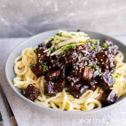 Image of Vegan Jajangmyeon for Two (Korean Black Bean Noodles)