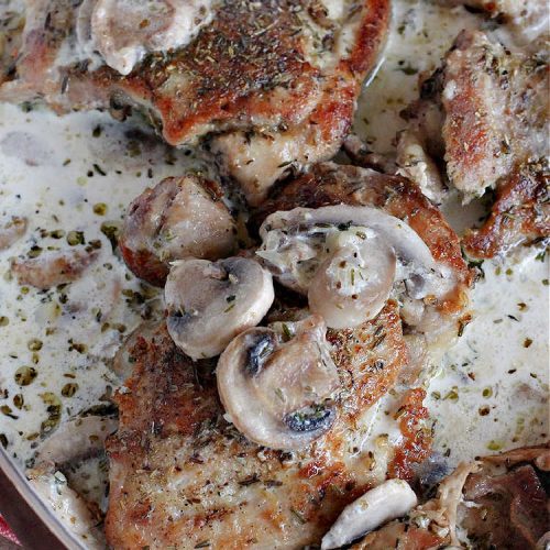 Image of Creamy Garlic Mushroom Chicken Thighs