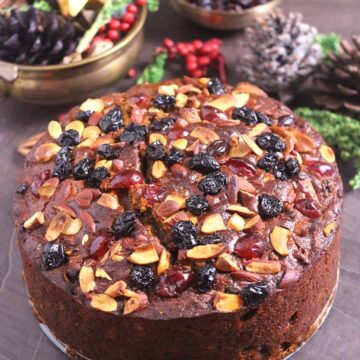 Image of Eggless Christmas Fruit Cake | Vegan Christmas Cake | Best Plum Cake