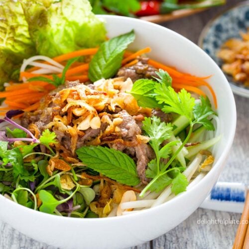 Image of Bún Bò Nam Bộ (Vietnamese Beef Noodle Salad)