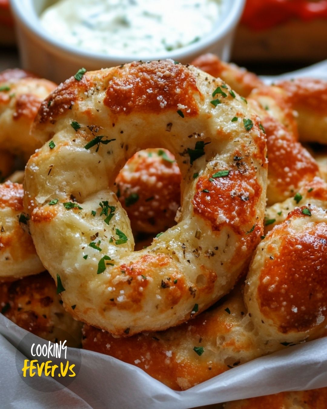 Garlic Parmesan Cheese-Stuffed Pretzels