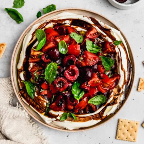 Cold Caprese Dip with Fruit