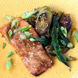 Cedar Planked Miso Glazed Salmon
