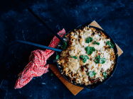Cheesy Mexican chicken and rice skillet