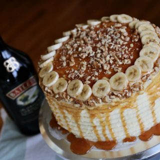 Caramel Baileys Banana Banoffee Cake