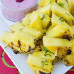 Grilled Pineapple with Raspberry Dipping Sauce Appetizer
