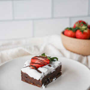 Brownies with Strawberries