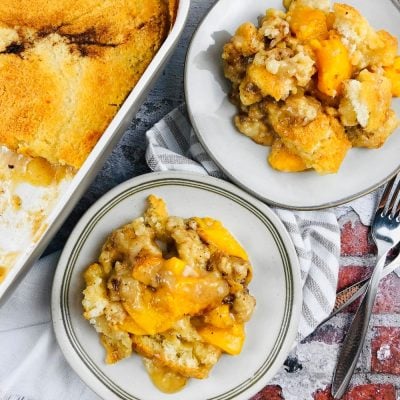 Homemade peach cobbler