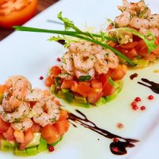 Shrimp Tomato & Avocado Salad Stacks