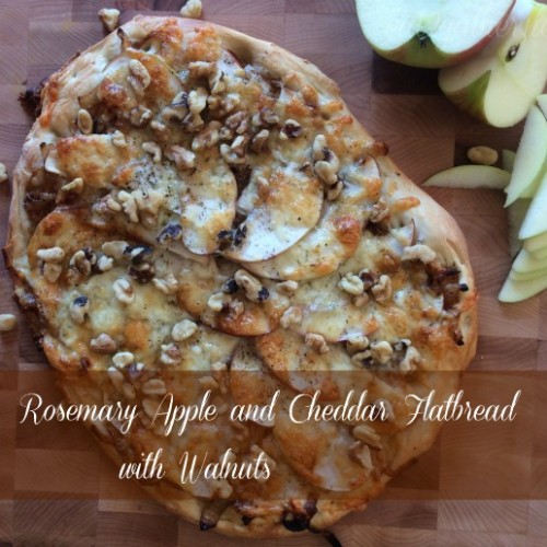 Apple & Sharp Cheddar Flatbread with rosemary and walnuts