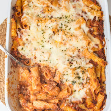 Baked Ziti without Ricotta
