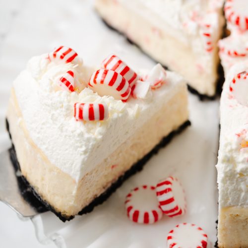 White Chocolate Peppermint Cheesecake