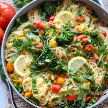 Tomato and Basil Lemon Capellini