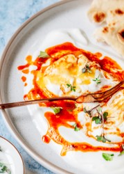 Turkish style eggs with chili butter