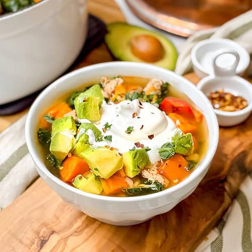 Southwest Turkey Soup with Sweet Potato and Kale
