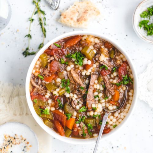 Slow Cooker Beef Soup with Couscous
