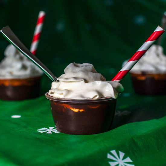 Peppermint Mocha Pudding Shots
