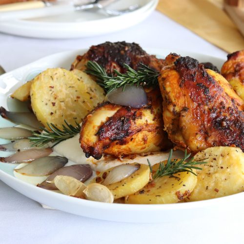 Spicy Chicken Roast with Garlic Sauce