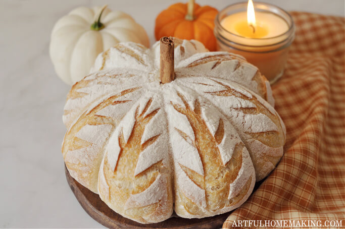Pumpkin Shaped Sourdough Bread Loaf