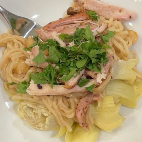 Hearts of Palm Pasta with Chicken and Veggies